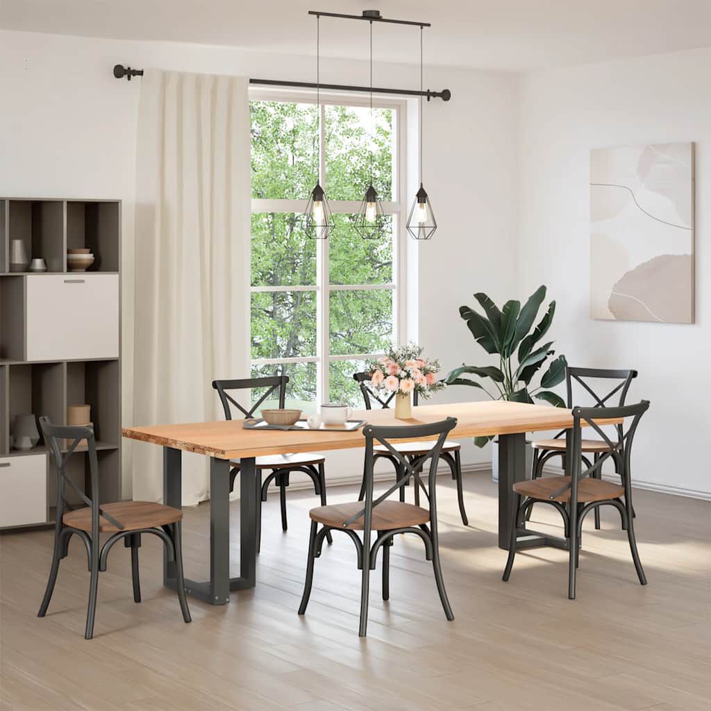 vidaXL Πόδια τραπεζαρίας σχήμα T 2τεμ. Ανθρακί 50x35x(72-73)εκ. Ατσάλι