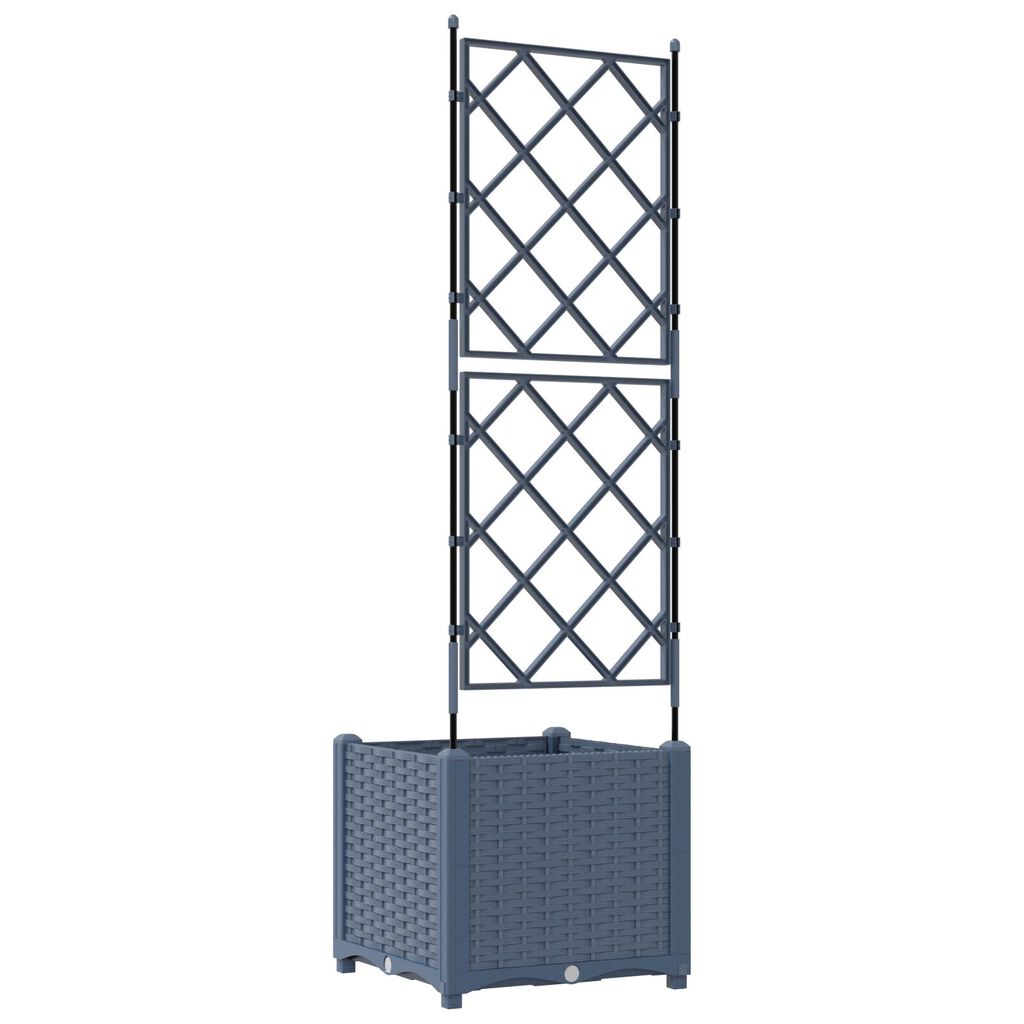vidaXL Γλάστρα Κήπου με Πλέγμα Γκρι 40x40x143 εκ