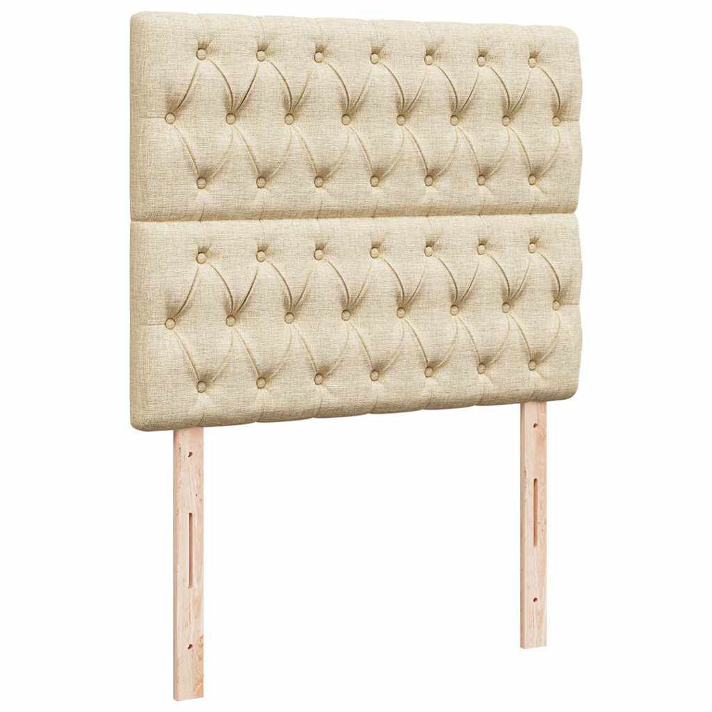 vidaXL Οθωμανικό κρεβάτι με στρώμα Cream 120x200cm ύφασμα