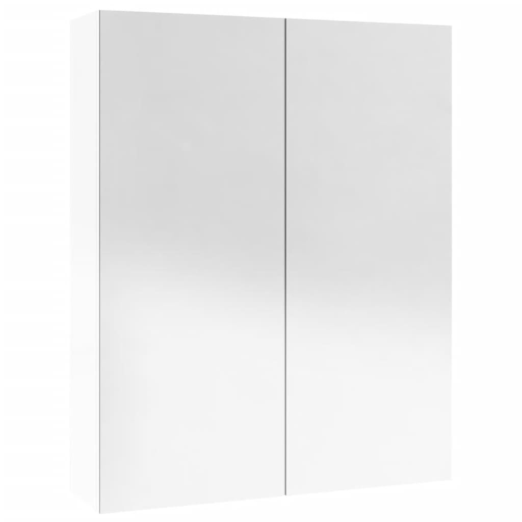 vidaXL Ντουλάπι Μπάνιου με Καθρέφτη 60x15x75 εκ. Λαμπερό Λευκό από MDF