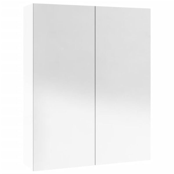 vidaXL Ντουλάπι Μπάνιου με Καθρέφτη 60x15x75 εκ. Λαμπερό Λευκό από MDF