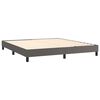 vidaXL Κρεβάτι Boxspring με Στρώμα Γκρι 180x200 εκ. Συνθετικό Δέρμα