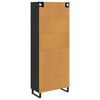 vidaXL Highboard με συρτάρι 2 pcs Μαύρη Οξυά Σύνθετο Ξύλο και Γυαλί
