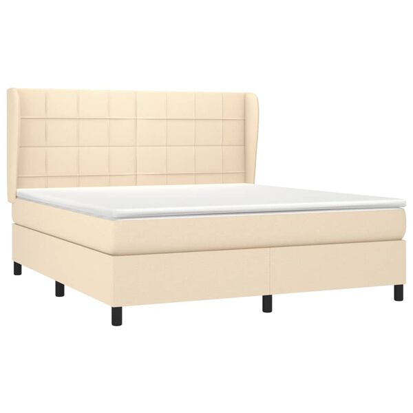vidaXL &Kappa;&rho;&epsilon;&beta;ά&tau;&iota; Boxspring &mu;&epsilon; &Sigma;&tau;&rho;ώ&mu;&alpha; &Kappa;&rho;&epsilon;&mu; 160x200 &epsilon;&kappa;. &Upsilon;&phi;&alpha;&sigma;&mu;ά&tau;&iota;&nu;&omicron;