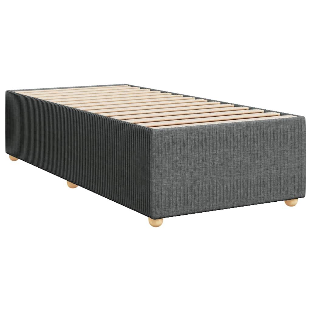 vidaXL Κρεβάτι Boxspring με Στρώμα Σκούρο Γκρι 100x200 εκ. Υφασμάτινο