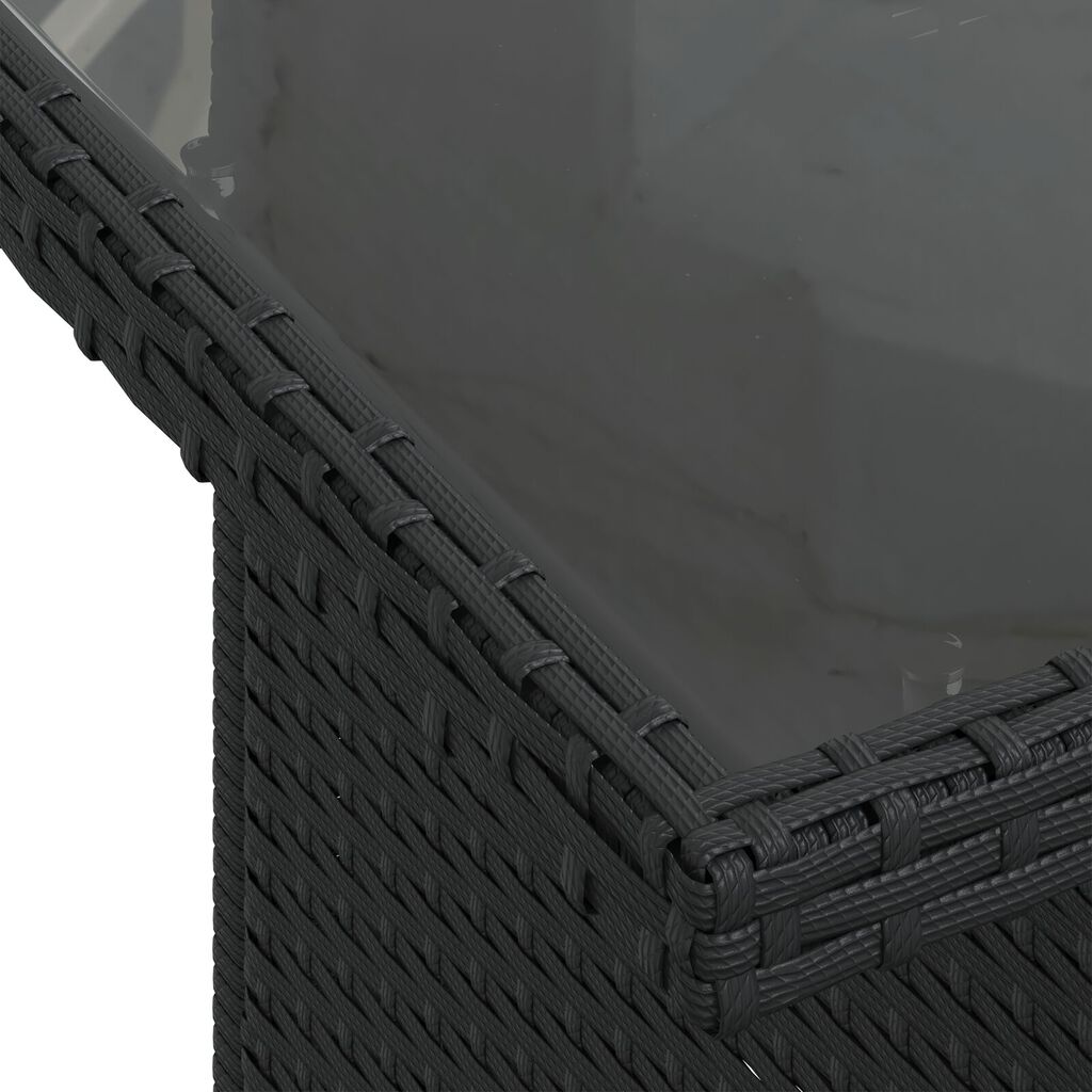 vidaXL Σετ Garden Sofa 9 Τεμαχίων με Μαξιλάρια Μαύρο Πολυ Ρατάν