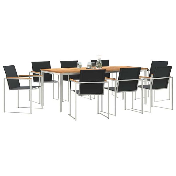 vidaXL ΣετΤραπεζαρίαςΚήπου 9 pcs Στερεό Τικ