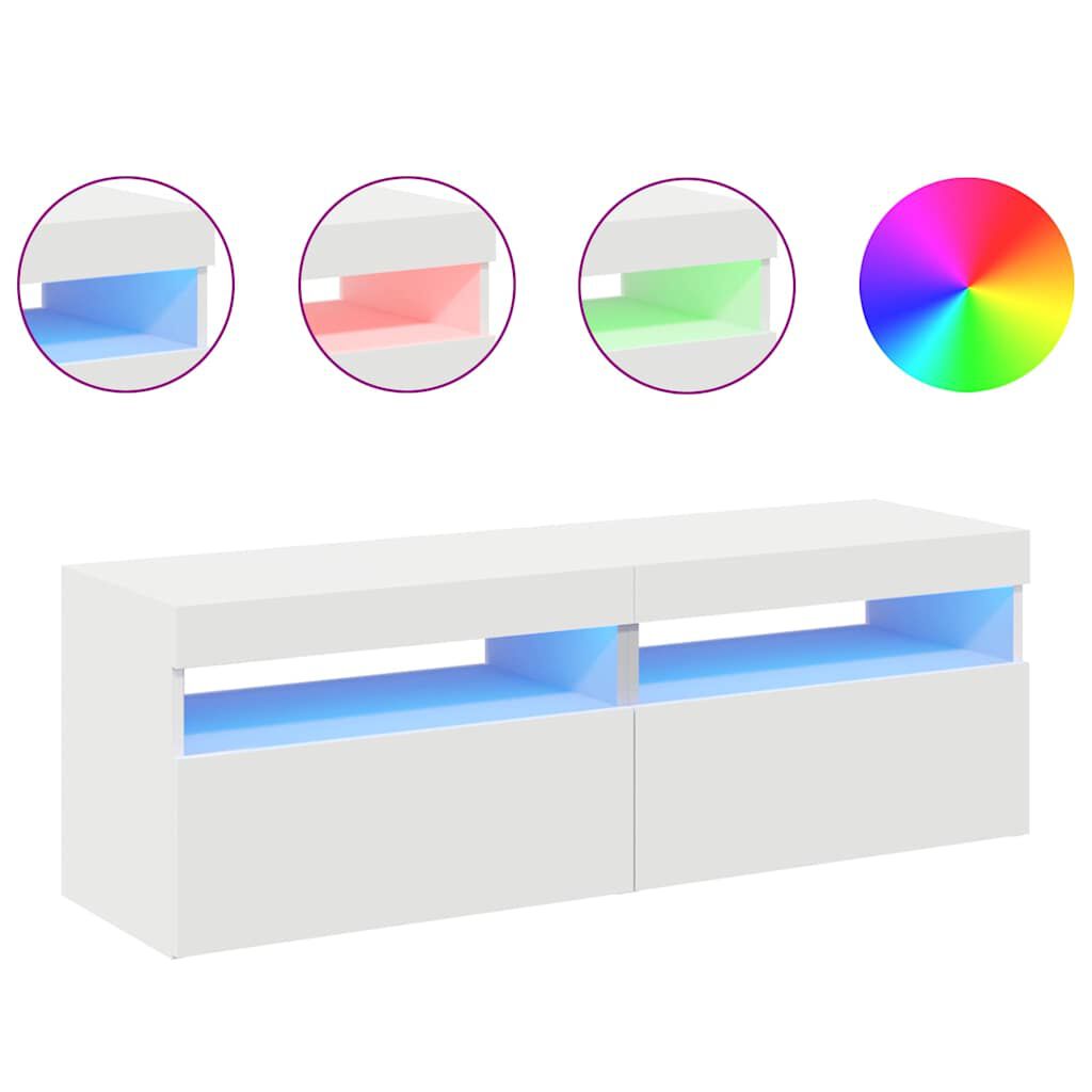 vidaXL Έπιπλα Τηλεόρασης με LED 2 τεμ. Λευκά 60 x 35 x 40 εκ.