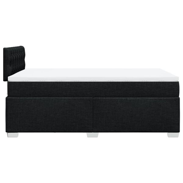 vidaXL Κρεβάτι Boxspring με Στρώμα Μαύρο 120x200 εκ. Υφασμάτινο