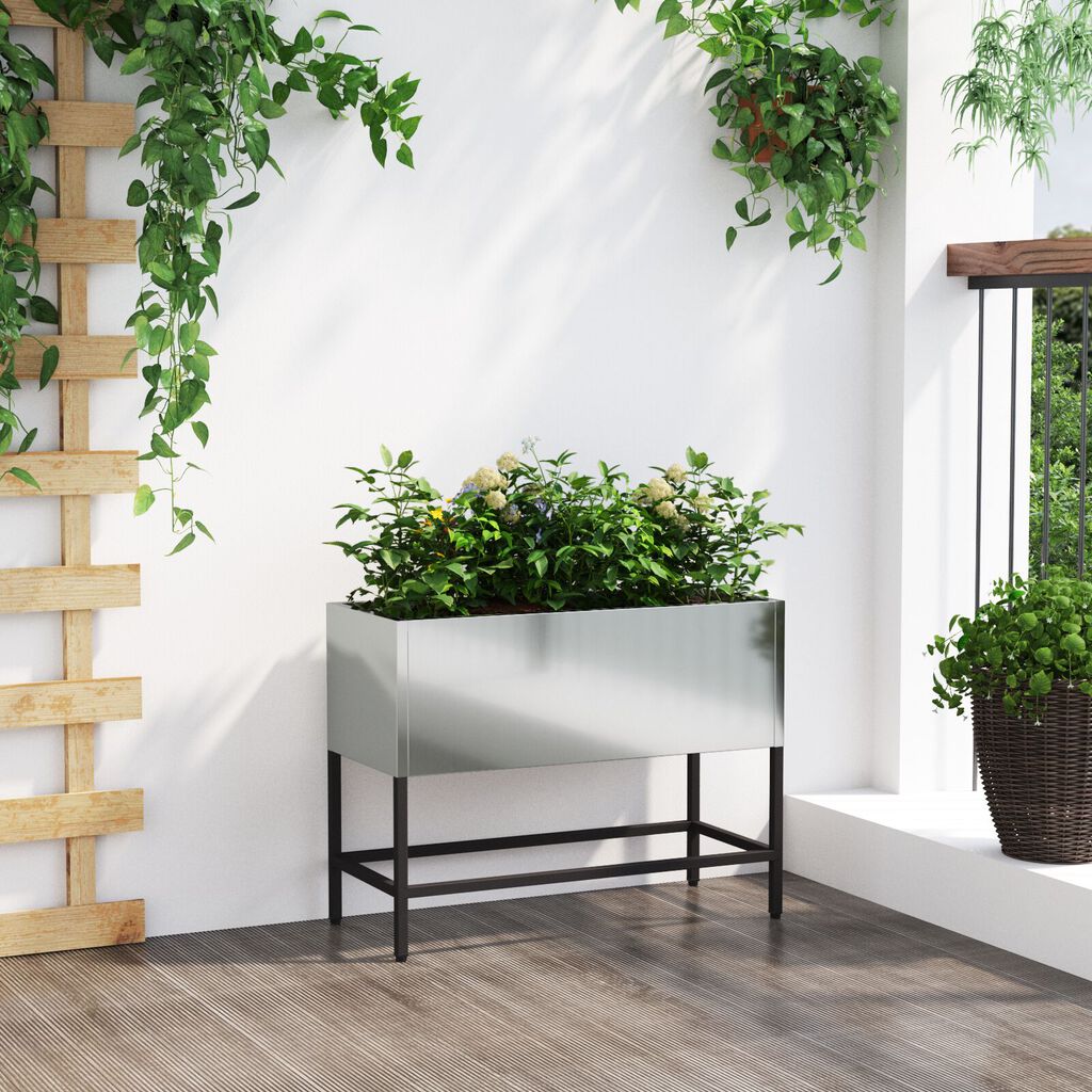 vidaXL Υψωμένος Κήπος 60x26x45 εκ Γαλβανισμένο Ατσάλι