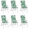 vidaXL Μαξιλάρια Καρέκλας με Ψηλή Πλάτη 6 τεμ Σχέδιο Φύλλων Υφασμάτινα