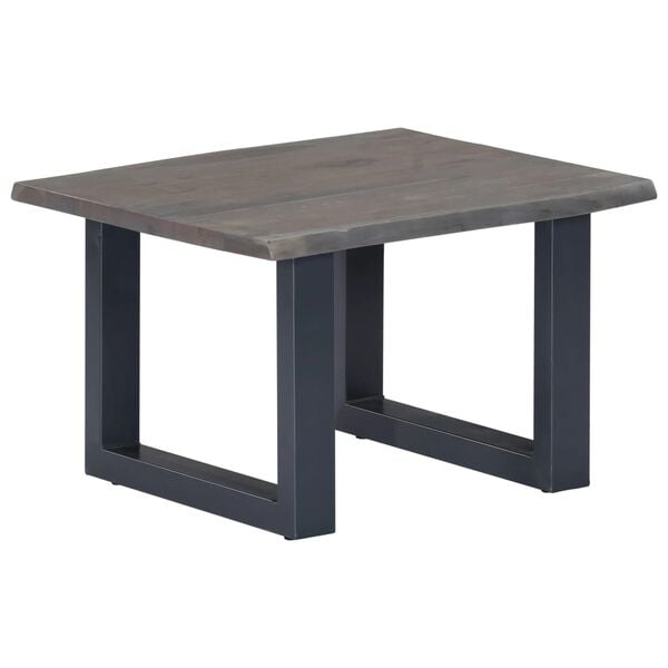 vidaXL Τραπεζάκι Σαλονιού Live Edge Γκρι 60x60x40 εκ. Ξύλο Ακακίας