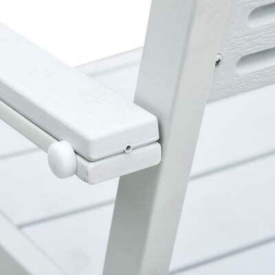 vidaXL Καρέκλες Κήπου 4 τεμ. Λευκές με Όψη Ξύλου από HDPE