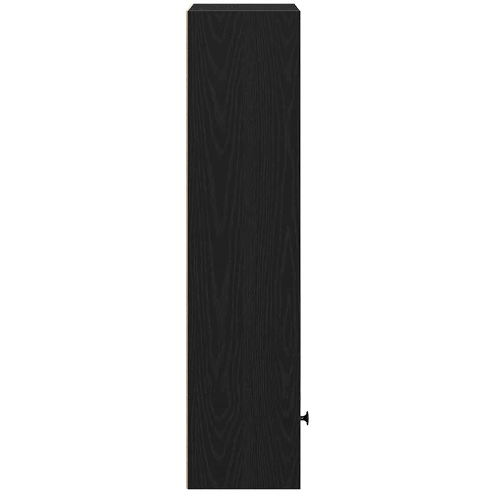 vidaXL Βιβλιοθήκη Μαύρη Δρυς 31x24x102 εκ. Κατασκευασμένο ξύλο