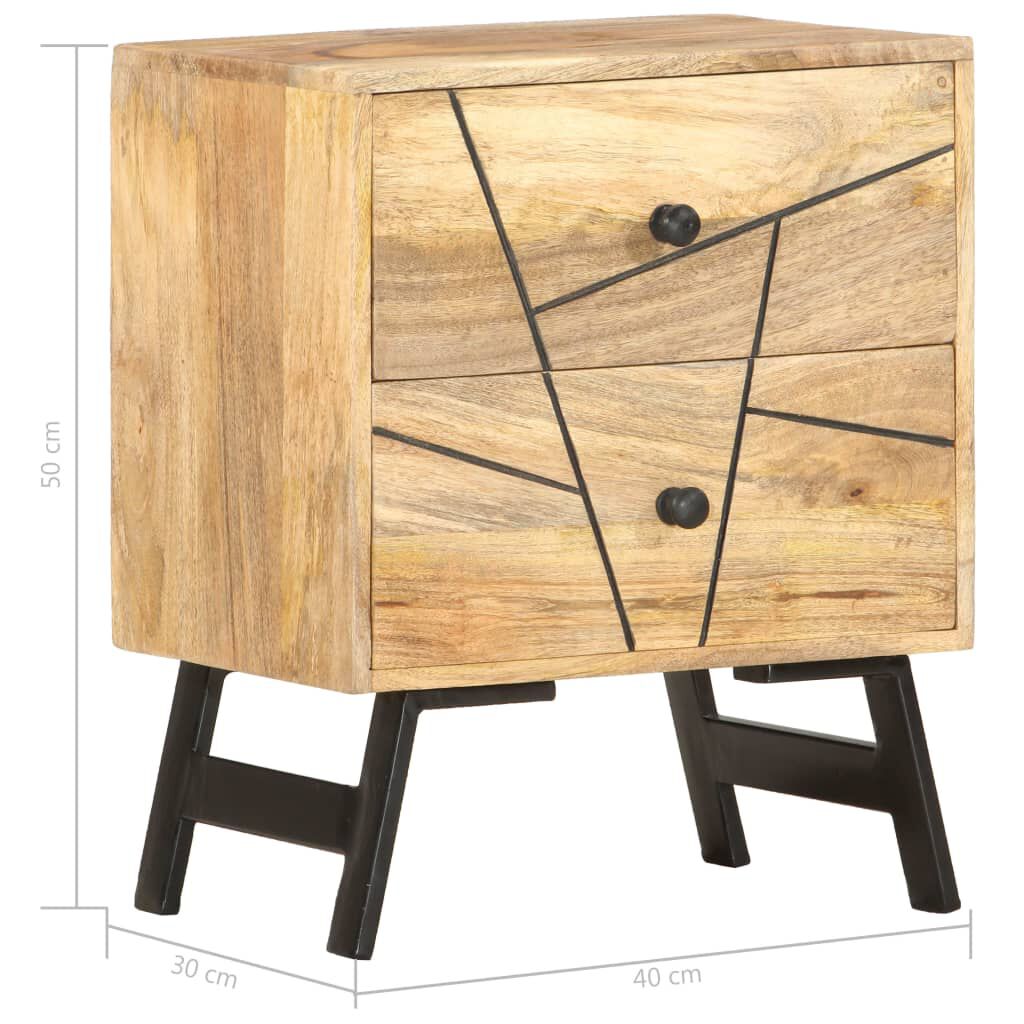 vidaXL Κομοδίνο 40 x 30 x 50 εκ. από Μασίφ Ξύλο Μάνγκο