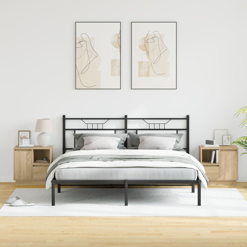 vidaXL Κομοδίνα με LED 2 τεμάχια Σομόνα Δρυ 50x34.5x50 εκ.