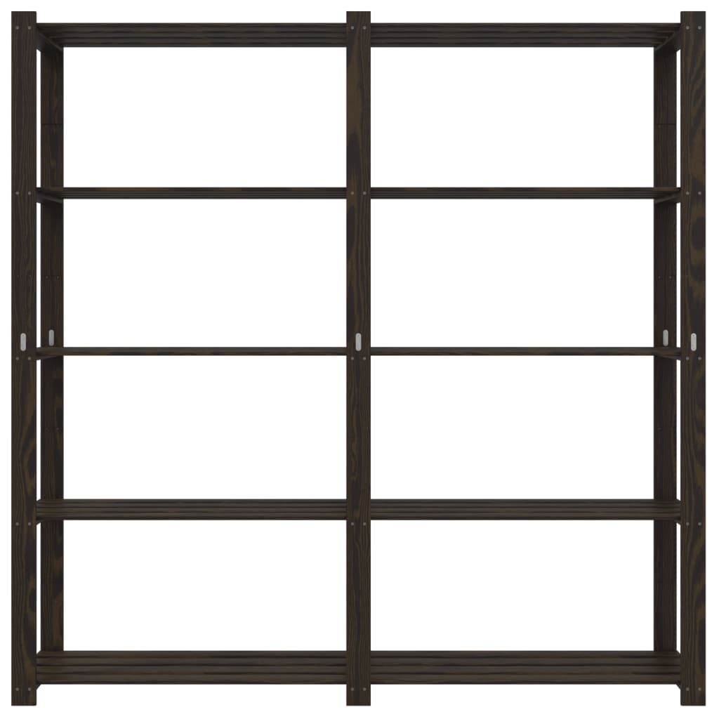 vidaXL Ραφιέρα με 5 Ράφια Μαύρο 170 x 38 x 170 εκ. Μασίφ Ξύλο Πεύκου