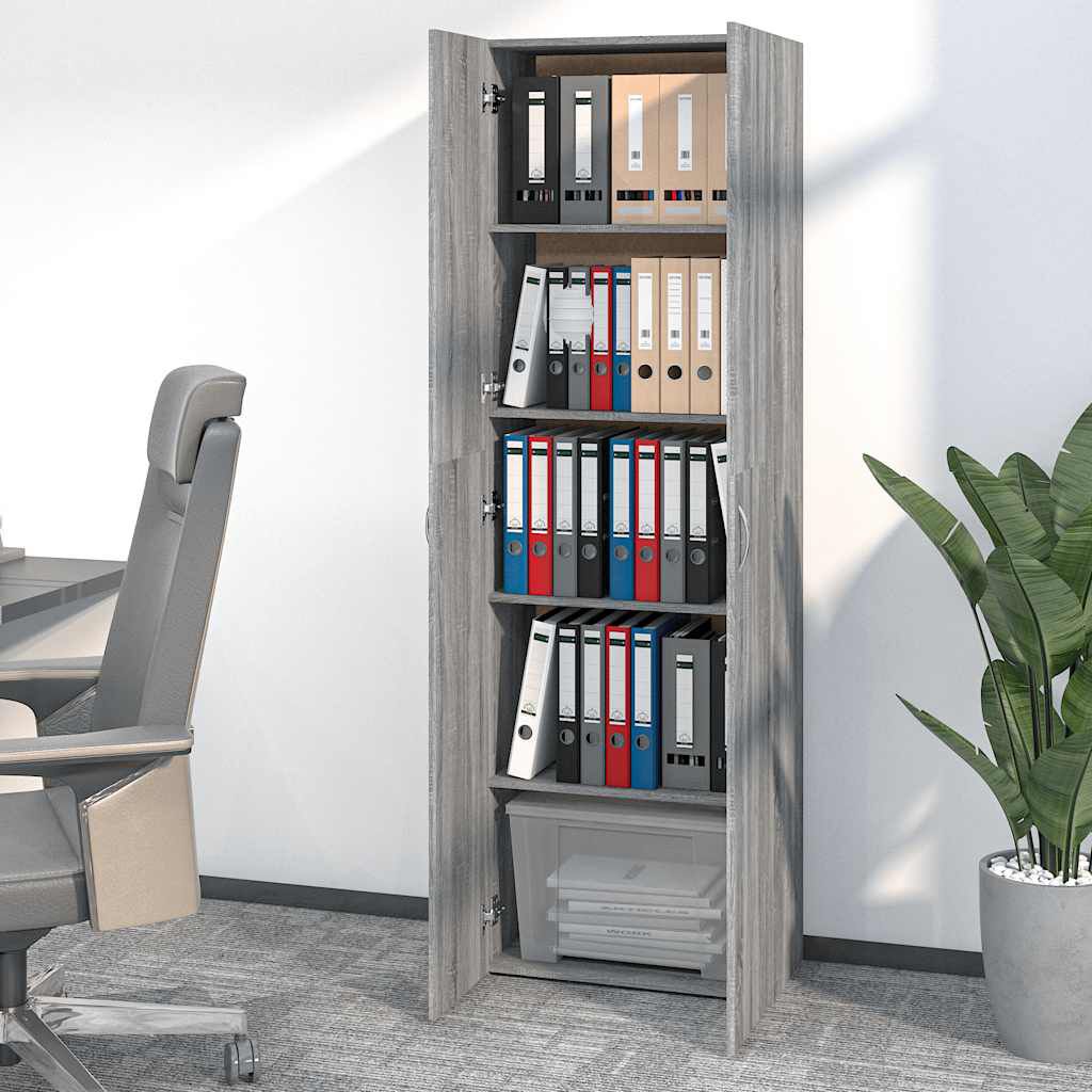 vidaXL Ντουλάπα Γραφείου Γκρι Sonoma 60x32x190 εκ. Επεξεργασμένο Ξύλο