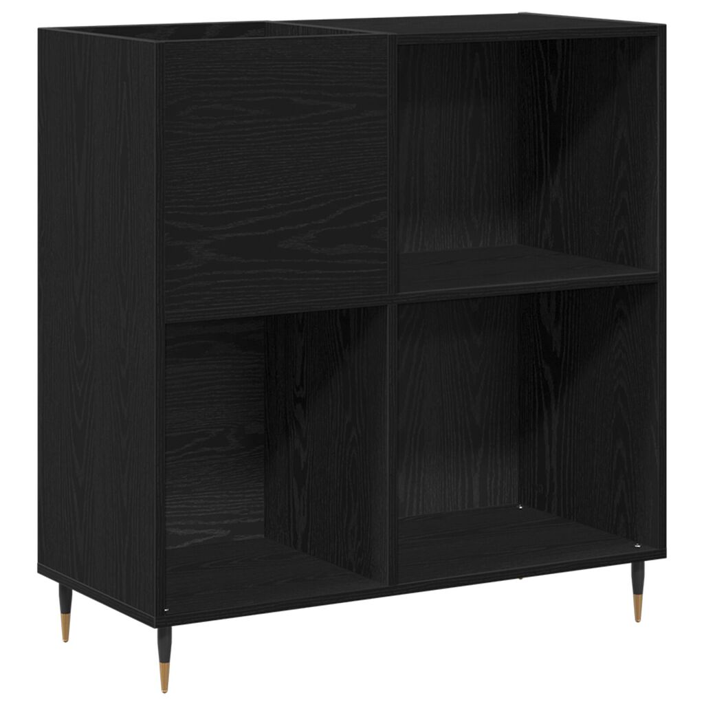 vidaXL Ντουλάπι Δισκογραφίας Μαύρη Δρυς 84,5x38x89 εκ Επεξεργασμένο Ξύλο
