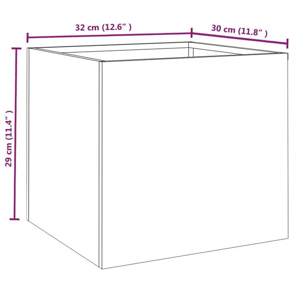 vidaXL Ζαρντινιέρα 32 x 30 x 29 εκ. Ατσάλι Σκληρυθέν στον Αέρα