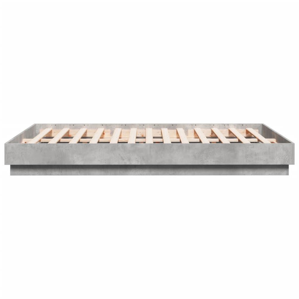 vidaXL Πλαίσιο Κρεβατιού Γκρι Σκυροδέματος 140x200 εκ. Επεξεργ. Ξύλο