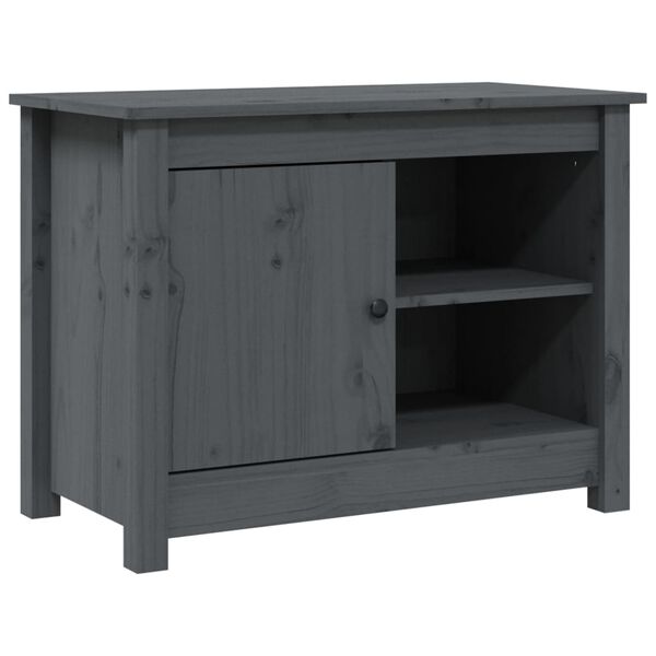 vidaXL Έπιπλο Τηλεόρασης Γκρι 70x36,5x52 εκ. από Μασίφ Ξύλο Πεύκου