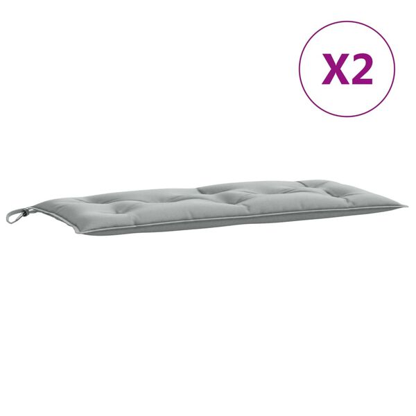 vidaXL Μαξιλάρια Πάγκου Κήπου 2 Τεμ. Αν. Γκρι Μελανζέ 100x50x7 εκ. Ύφ.