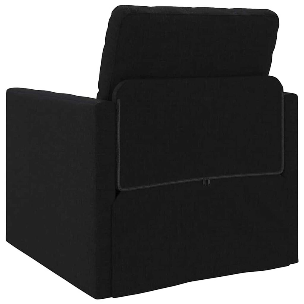 vidaXL Καναπές-Κρεβάτι Δαπέδου 2 σε 1 Μαύρος 112x174x55 εκ. Ύφασμα