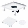 vidaXL Σιφόνι 2 σε 1 Επίπεδο/Ένθετο Πλακιδίου 28x28 εκ. Ανοξ. Ατσάλι