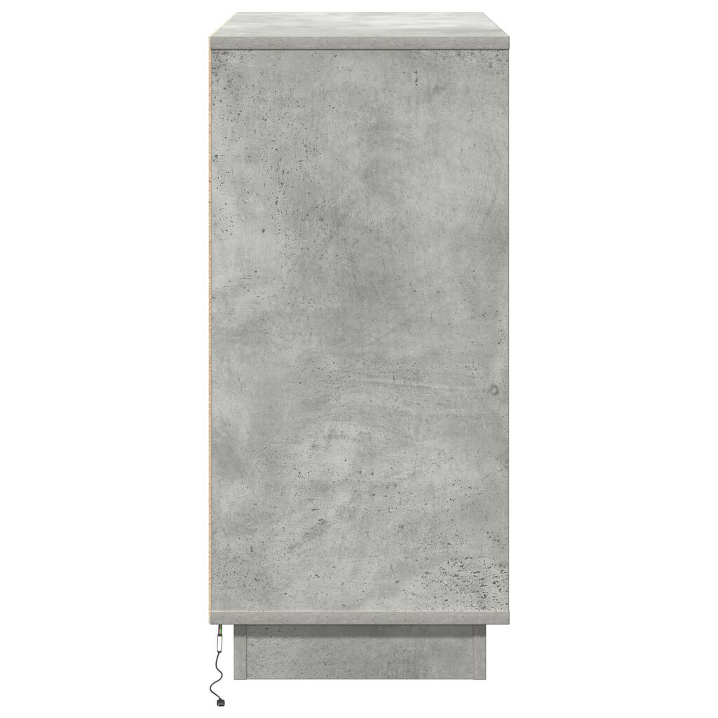 vidaXL Μπουφές με LED Γκρι Σκυρόδεμα 71x34,5x75 εκ Κατασκευασμένο από Ξύλο