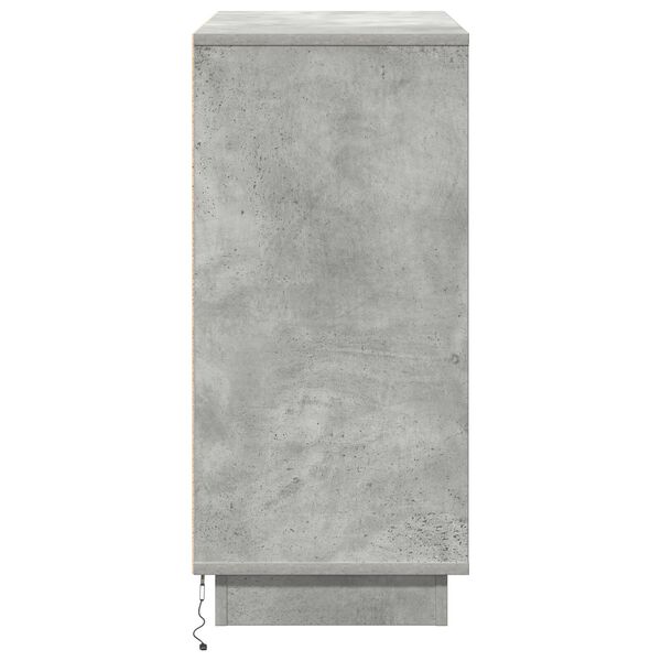 vidaXL Μπουφές με LED Γκρι Σκυρόδεμα 71x34,5x75 εκ Κατασκευασμένο από Ξύλο