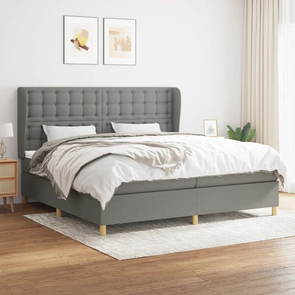 vidaXL &Kappa;&rho;&epsilon;&beta;ά&tau;&iota; Boxspring &mu;&epsilon; &Sigma;&tau;&rho;ώ&mu;&alpha; &Sigma;&kappa;&omicron;ύ&rho;&omicron; &Gamma;&kappa;&rho;&iota; 200x200 &epsilon;&kappa;. &Upsilon;&phi;&alpha;&sigma;&mu;ά&tau;&iota;&nu;&omicron;