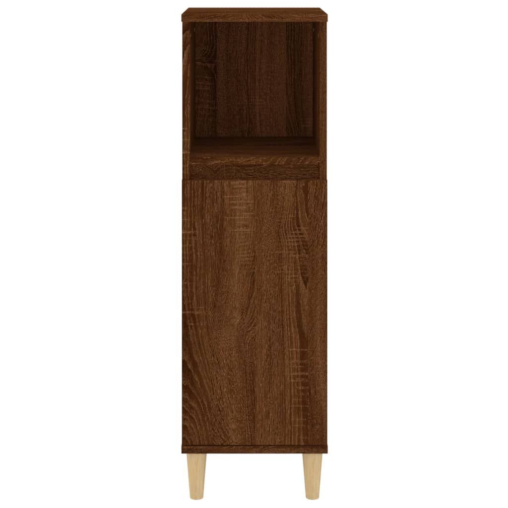 vidaXL Ντουλάπι Μπάνιου Καφέ Δρυς 30x30x100 εκ. Επεξεργασμένο Ξύλο