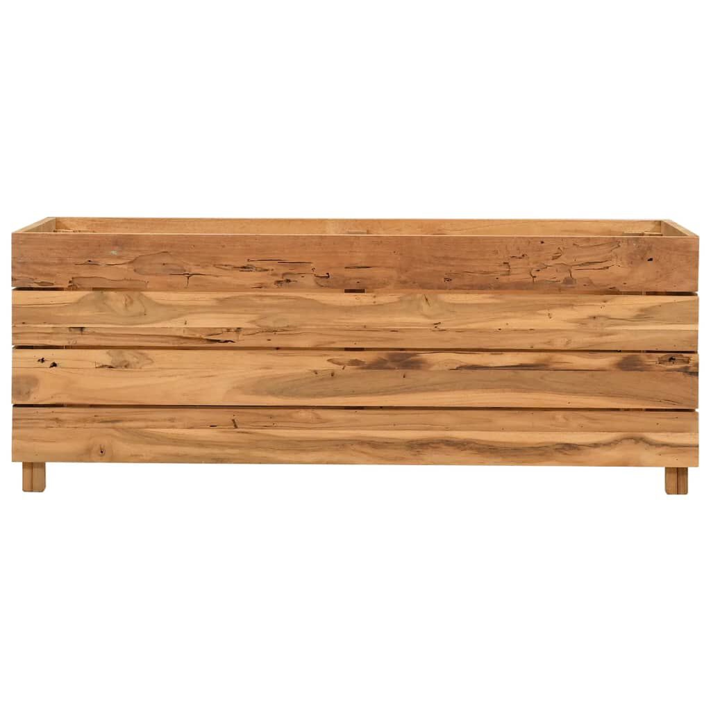 vidaXL Ζαρντινιέρα Υπερυψωμένη 100x40x38 εκ. Ανακυκλ. Ξύλο Teak/Ατσάλι