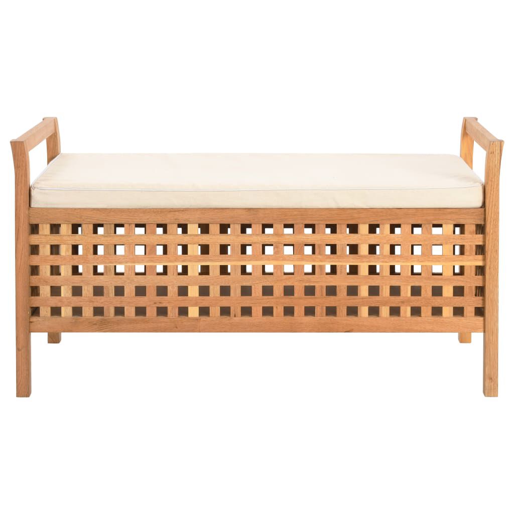 vidaXL Πάγκος με Αποθηκευτικό Χώρο 93 x 49 x 49 εκ Μασίφ Ξύλο Καρυδιάς