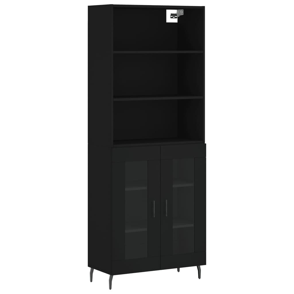 vidaXL Ντουλάπι Μαύρο 69,5x34x180 εκ. από Επεξεργασμένο Ξύλο