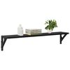 vidaXL Ράφια Τοίχου με ράφι 2 pcs Μαύρη Οξυά 80 x 15 x 15,5 cm