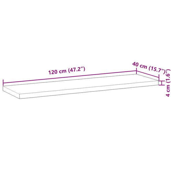 vidaXL Ράφια Κρεμαστά 3 Τεμ. 120x40x4εκ Ακατέργαστο Μασίφ Ξύλο Ακακίας