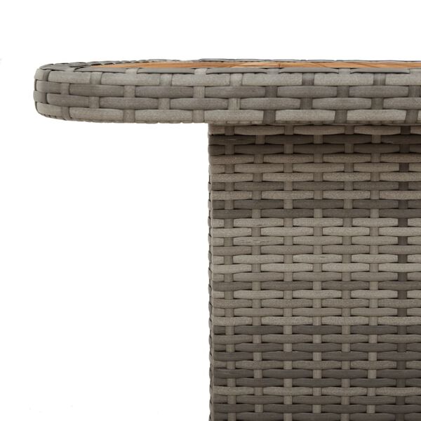 vidaXL Τραπέζι Κήπου Γκρι 110x110x71 εκ. Συνθετικό Ρατάν/Ξύλο Ακακίας