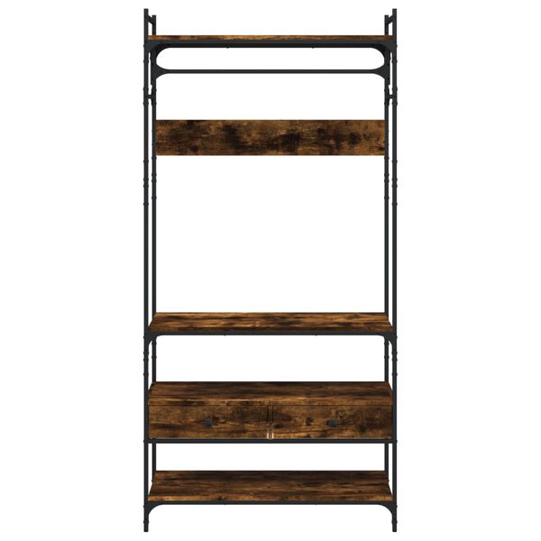 vidaXL Ντουλάπα με Συρτάρια Καπνιστή Δρυς 89x39x184,5εκ. Επεξεργ. Ξύλο