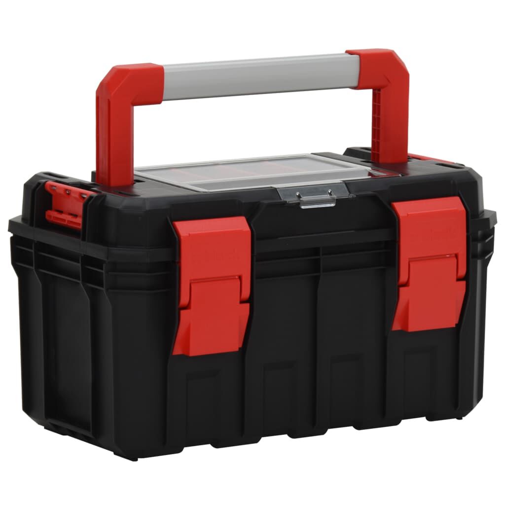 vidaXL Εργαλειοθήκη Μαύρη και Κόκκινη 45 x 28 x 26,5 εκ.
