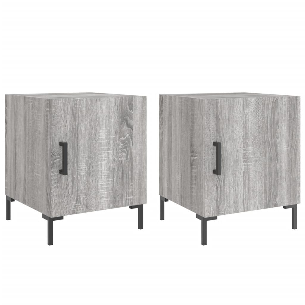 vidaXL Κομοδίνα 2 τεμ. Γκρι Sonoma 40 x 40 x 50 εκ. από Επεξεργ. Ξύλο