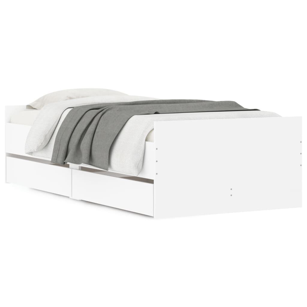 vidaXL Πλαίσιο Κρεβατιού Με Συρτάρια Μαύρο 75x190 εκ Small Single