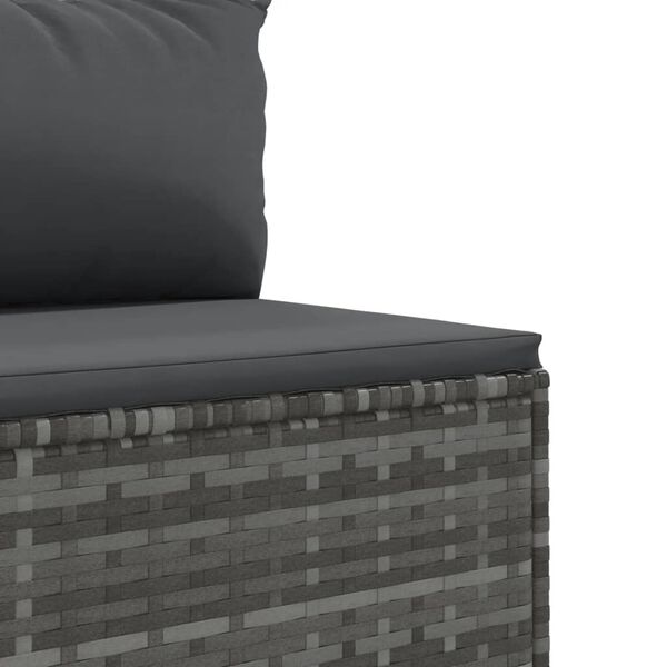 vidaXL Σαλόνι Κήπου 6 Τεμαχίων από Γκρι Συνθετικό Ρατάν με Μαξιλάρια