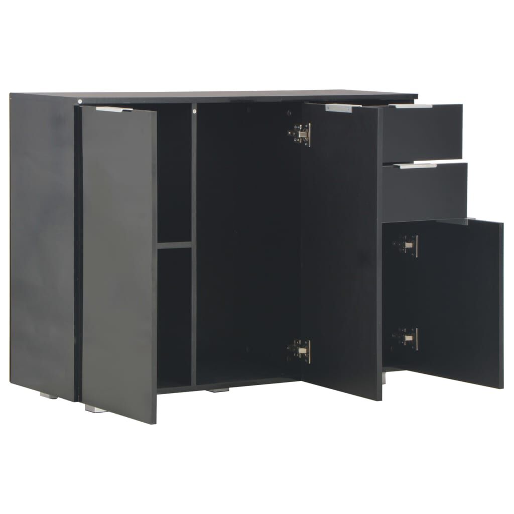 vidaXL Μπουφές Γυαλιστερός Μαύρος 107x35x80,5 εκ.