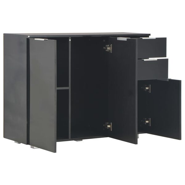 vidaXL Μπουφές Γυαλιστερός Μαύρος 107x35x80,5 εκ.