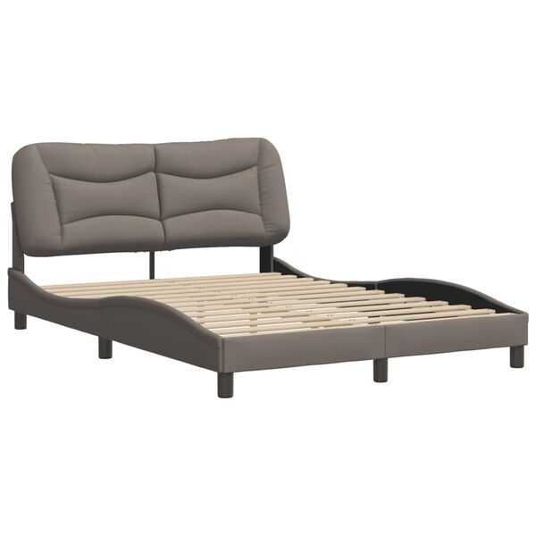 vidaXL Σκελετός Κρεβατιού Χωρίς Στρώμα Taupe 140x190 εκ. Υφασμάτινο
