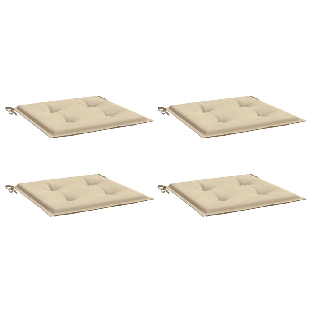 vidaXL Μαξιλάρια Καρέκλας Κήπου 4 τεμ. Μπεζ 50x50x4 εκ. Ύφασμα Oxford