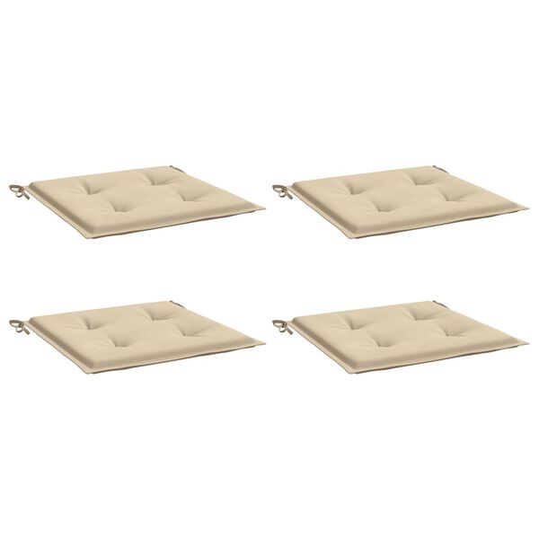 vidaXL Μαξιλάρια Καρέκλας Κήπου 4 τεμ. Μπεζ 50x50x4 εκ. Ύφασμα Oxford