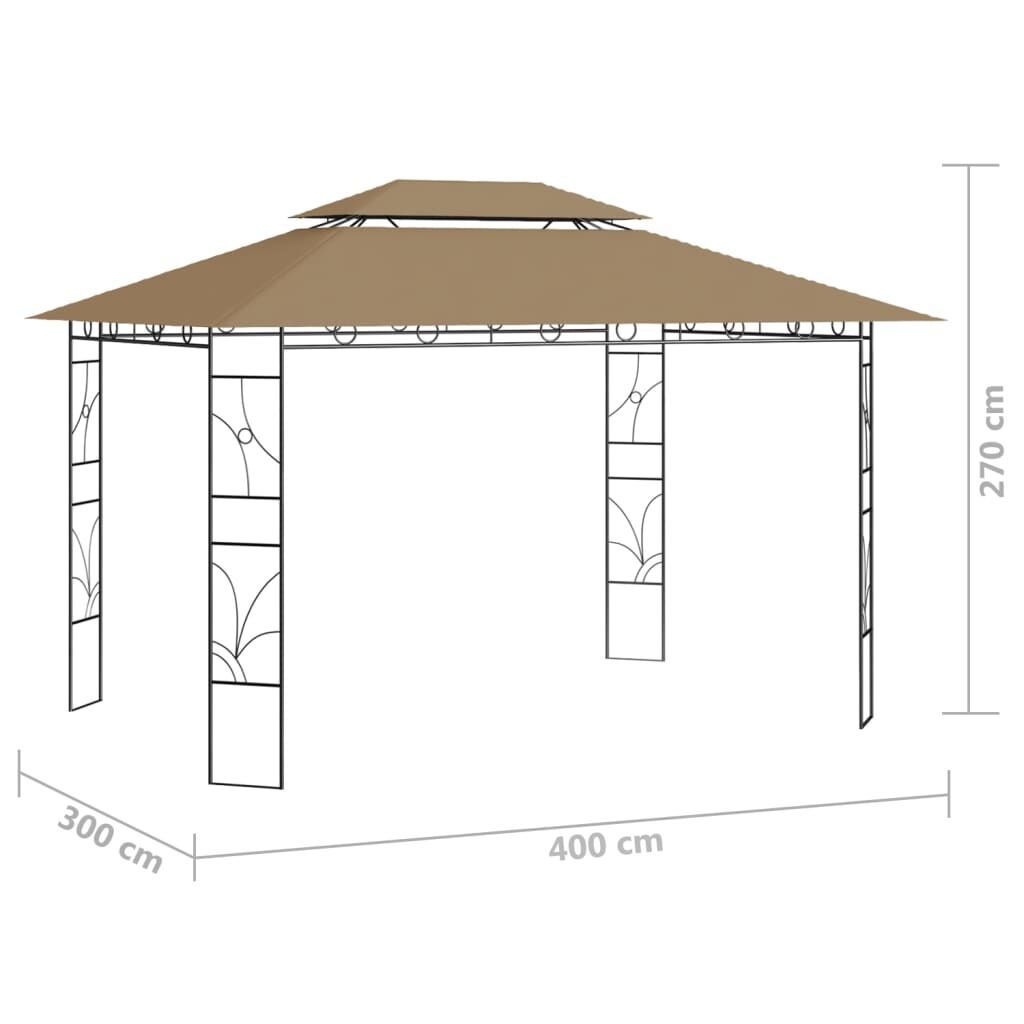 vidaXL Κιόσκι Taupe 4 x 3 x 2,7 μ. 160 γρ./μ²